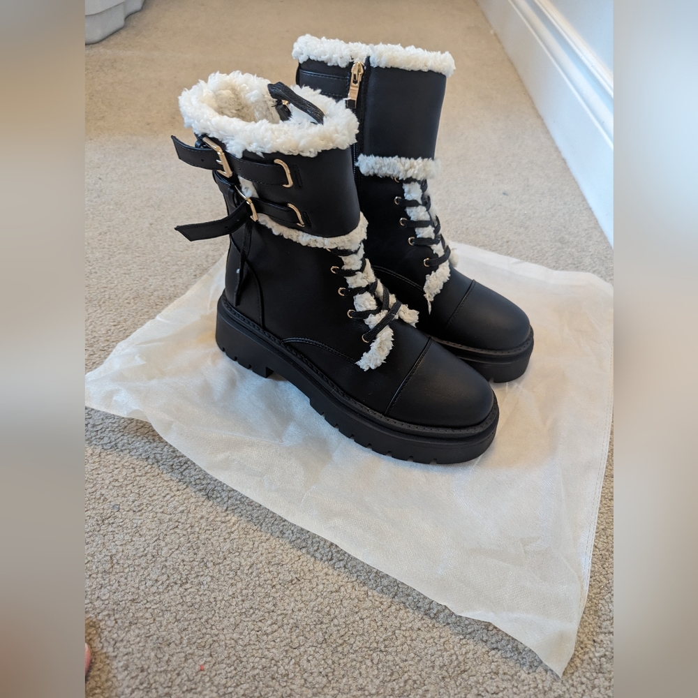 Billini Black and White Ankle Boots